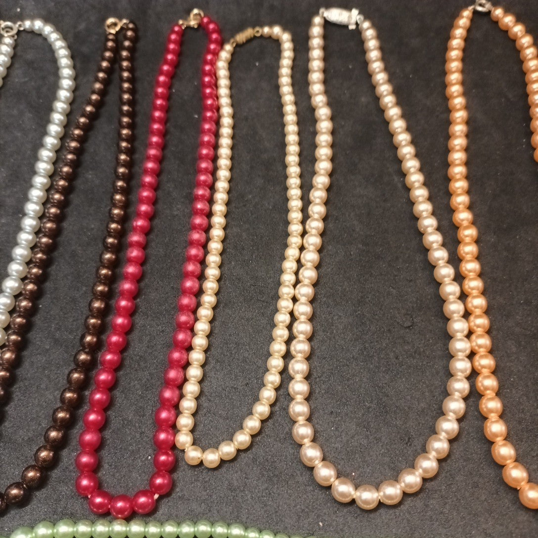 Faux Pearls Bundle Of Necklaces