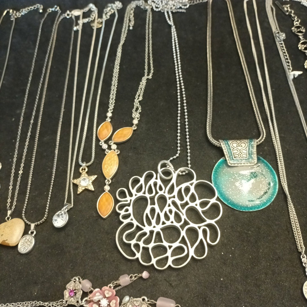 Silver Tone Costume Jewellery  Necklaces Bracelets Bundle Joblot 