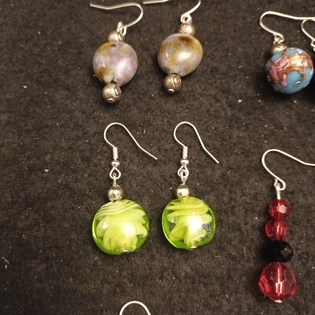 Handmade Earrings. Pairs Of Earrings For Pierced Ears. Hoop Dangle Bundle Joblot