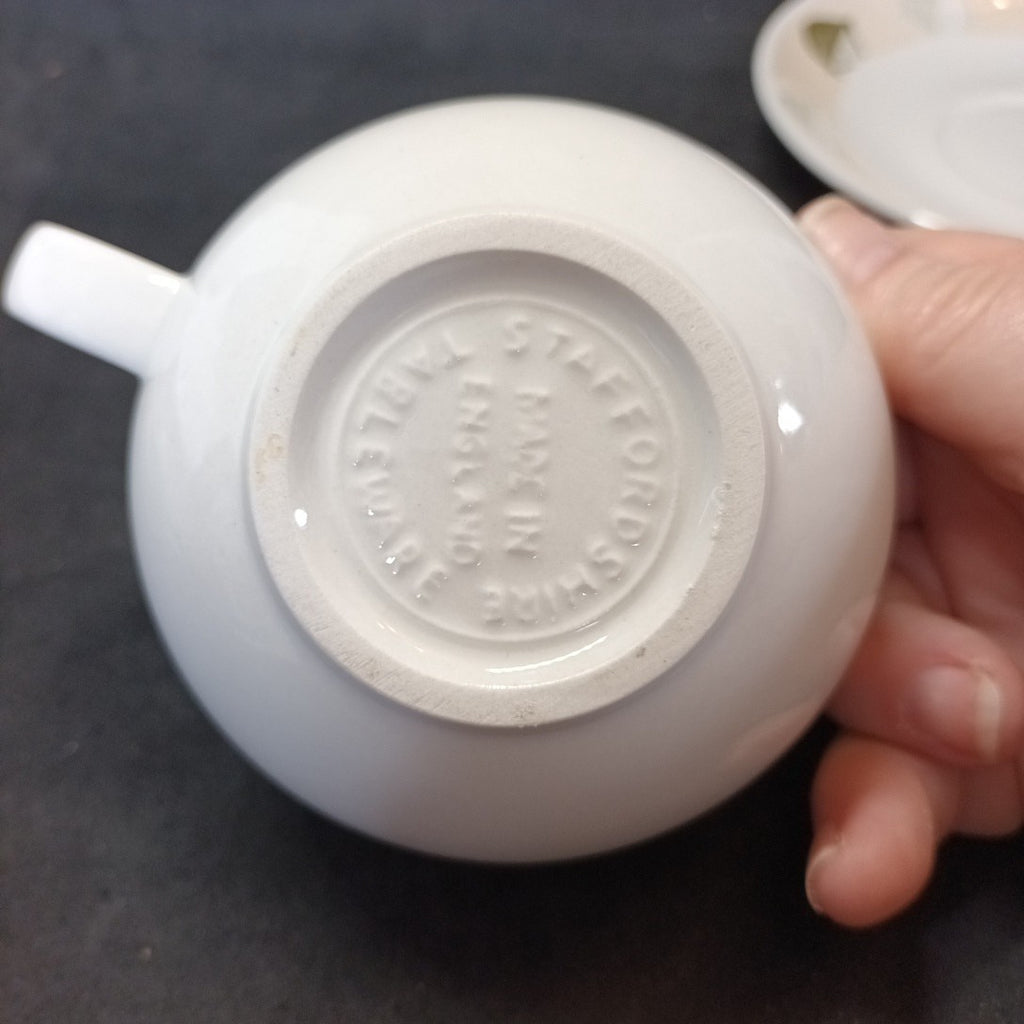 Staffordshire Tableware Cup And Saucer Leaf Pattern