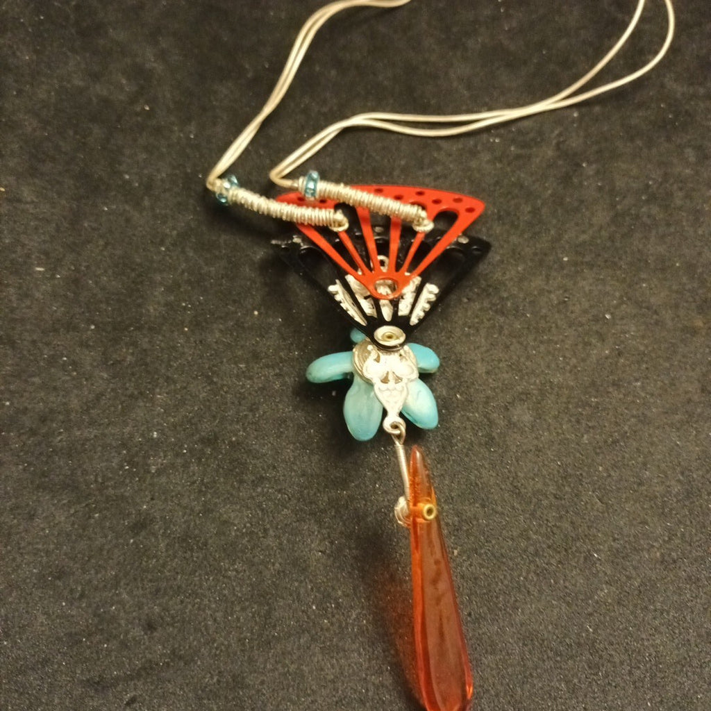 Lalo Statement Necklace Colourful Lucite  25in Long