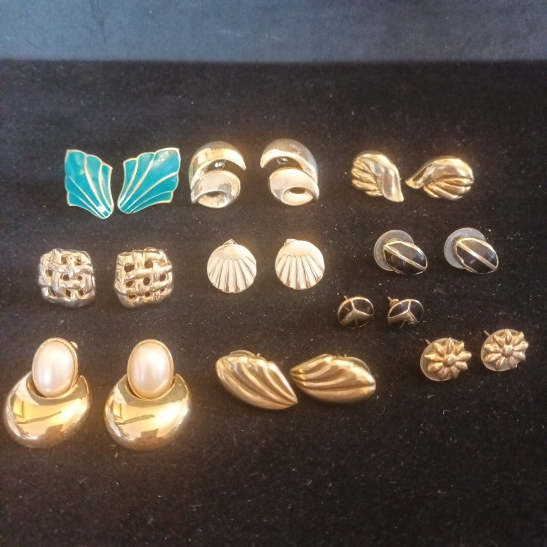 Earrings Bundle Gold Tone Earrings For Pierced Ears