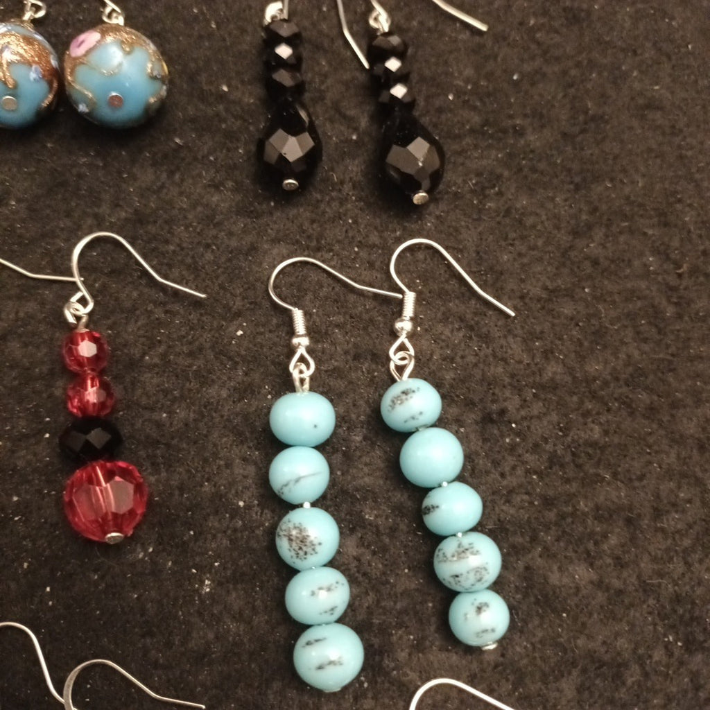 Handmade Earrings. Pairs Of Earrings For Pierced Ears. Hoop Dangle Bundle Joblot