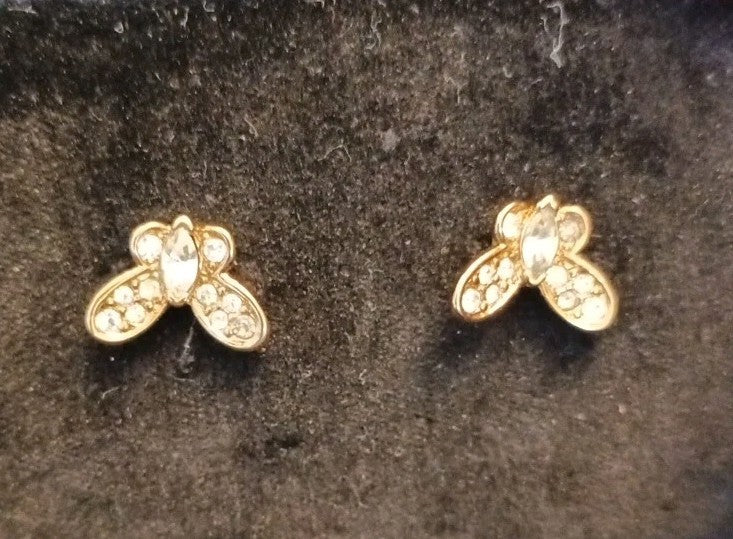 Atwood & Sawyer Gold Tone Earrings Butterfly