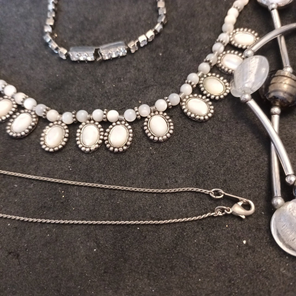 Silver Tone Costume Jewellery  Necklaces Bracelets Bundle Joblot 