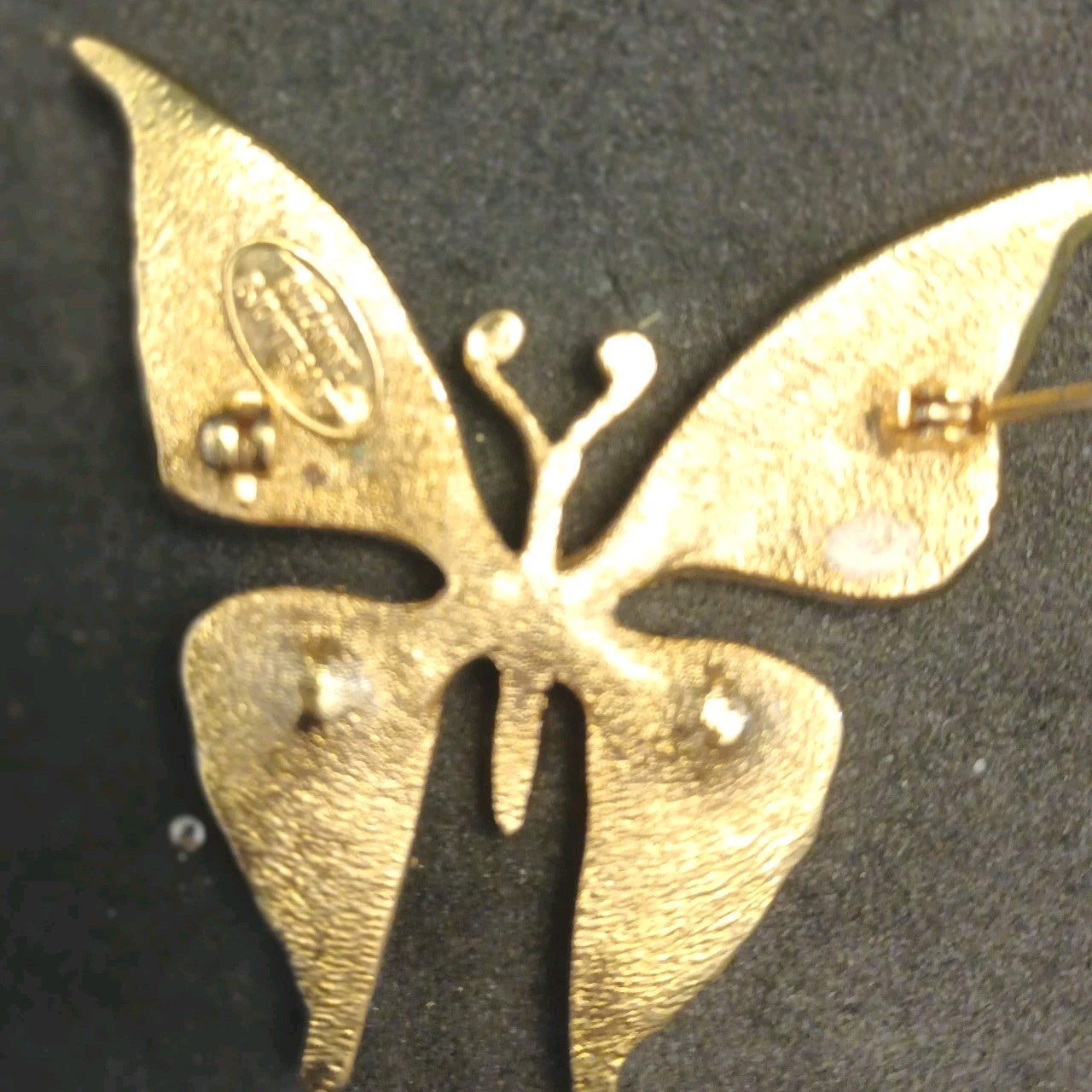 Suzanne Bjontegard Butterfly Brooch Gold Tone