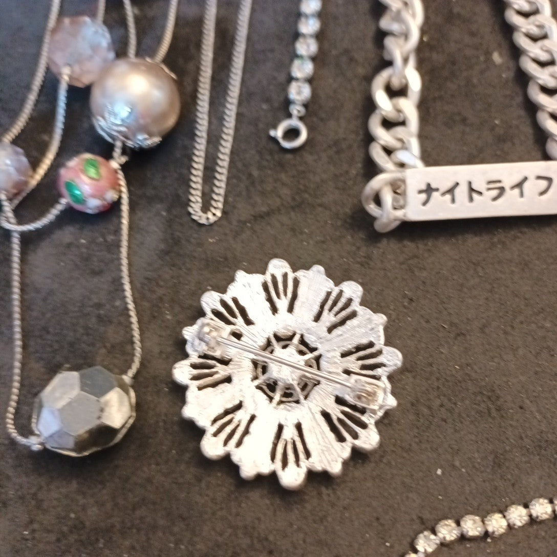 Silver Tone Costume Jewellery  Necklaces Bracelets Bundle Joblot 