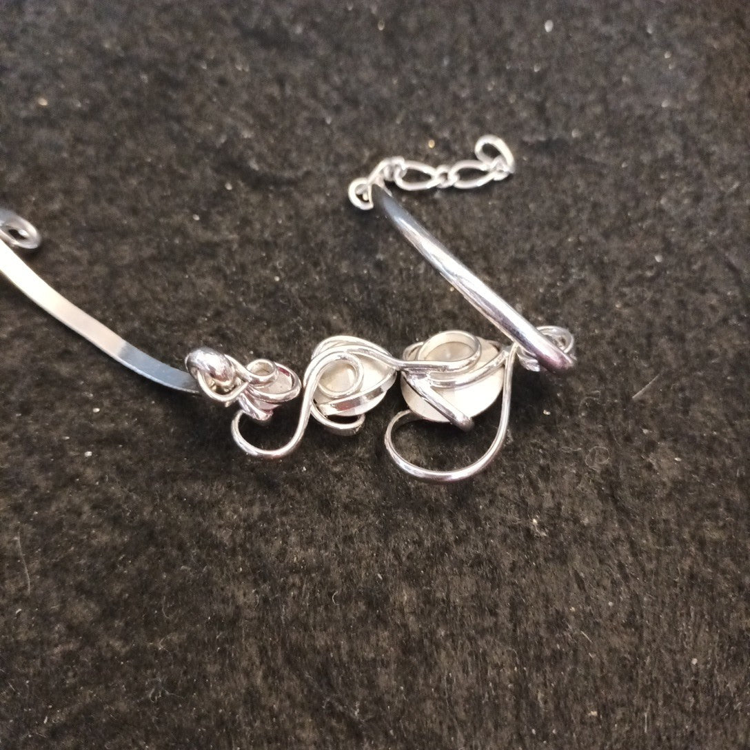 Malu Silver Tone Bracelet With Pink Crystals