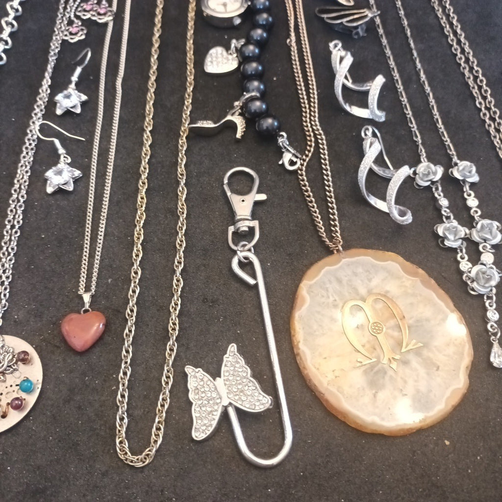 Costume Jewellery Necklaces Bracelets Bundle Joblot Glass Gem Stones Ceramic