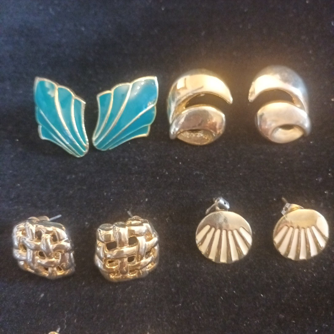 Earrings Bundle Gold Tone Earrings For Pierced Ears