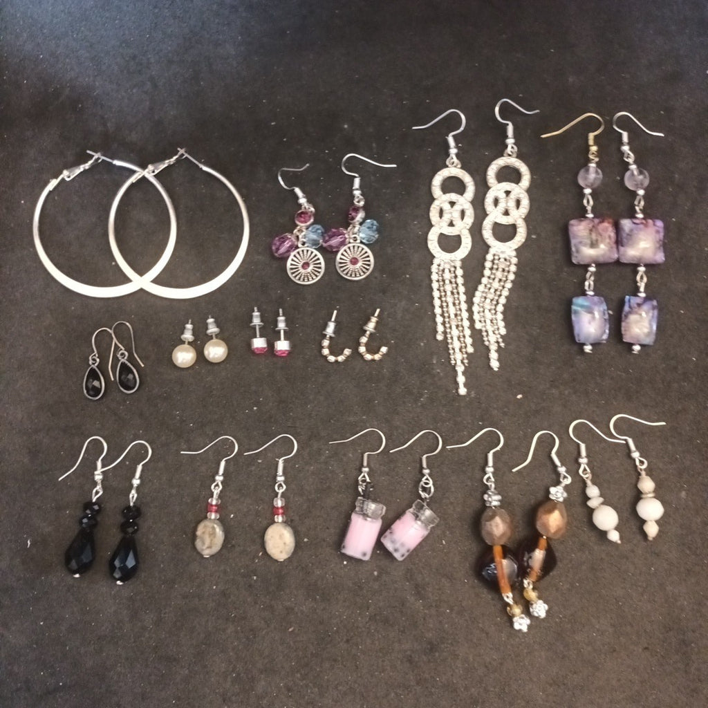 Earrings. Pairs Of Earrings For Pierced Ears. Hoop Dangle. Bundle Joblot