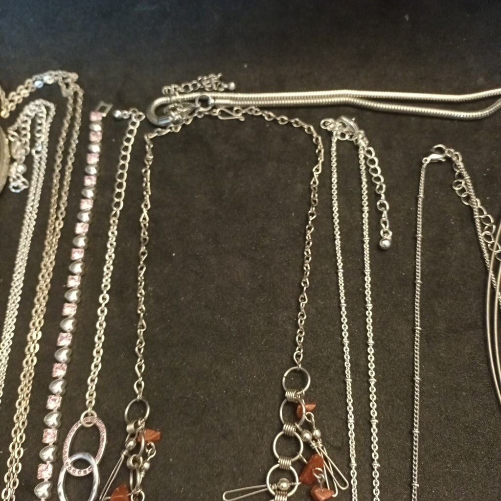 Silver Tone Costume Jewellery  Necklaces Bracelets Bundle Joblot 