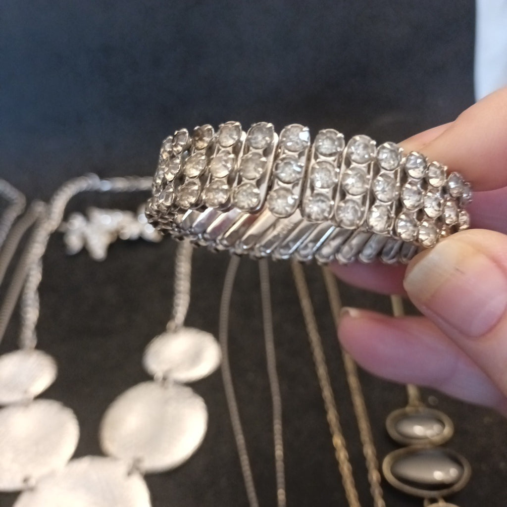 Silver Tone Costume Jewellery  Necklaces Bracelets Bundle Joblot 