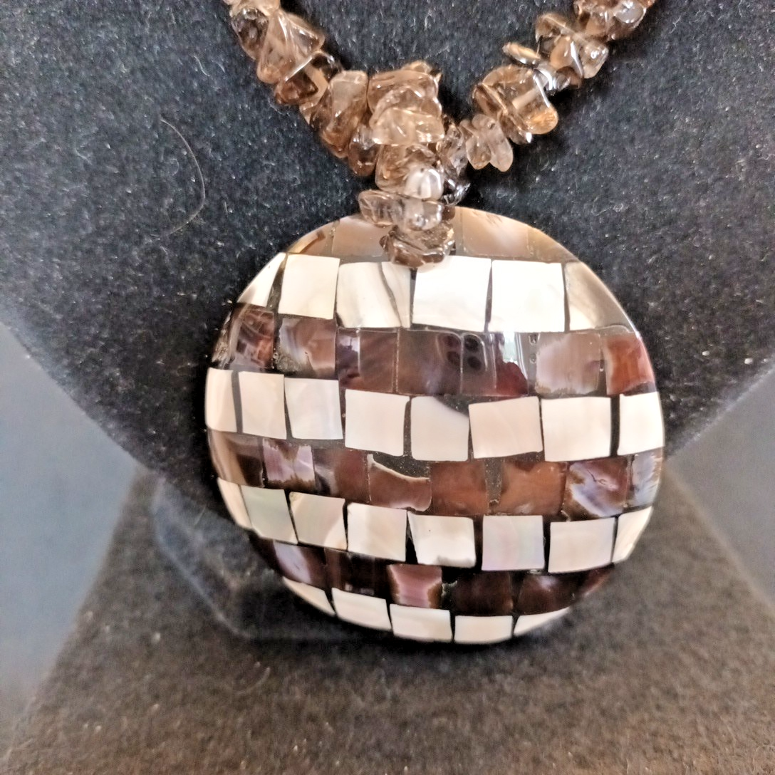 East Gemstone Necklace With Large Pendant