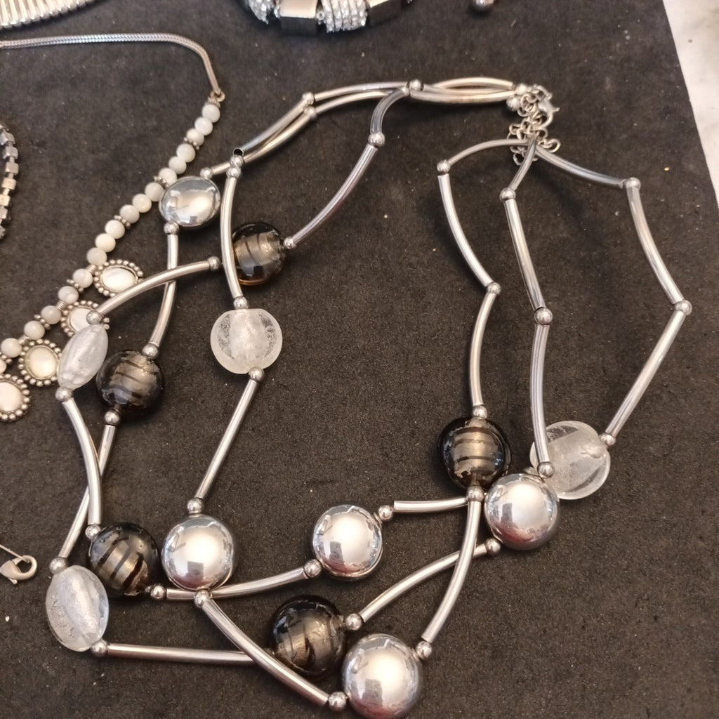 Silver Tone Costume Jewellery  Necklaces Bracelets Bundle Joblot 
