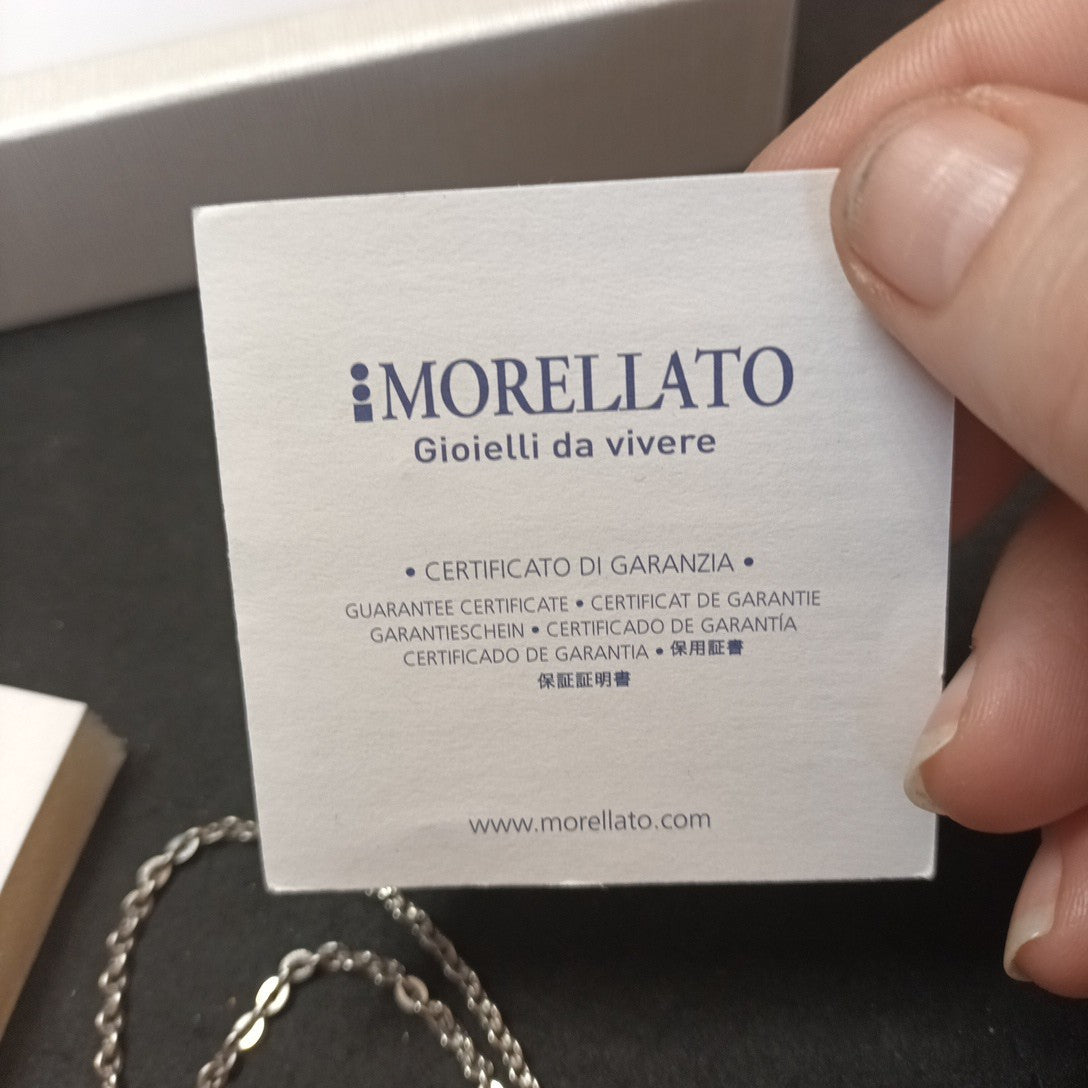 Morellato Stainless Steel And Pearl Necklace In Box.