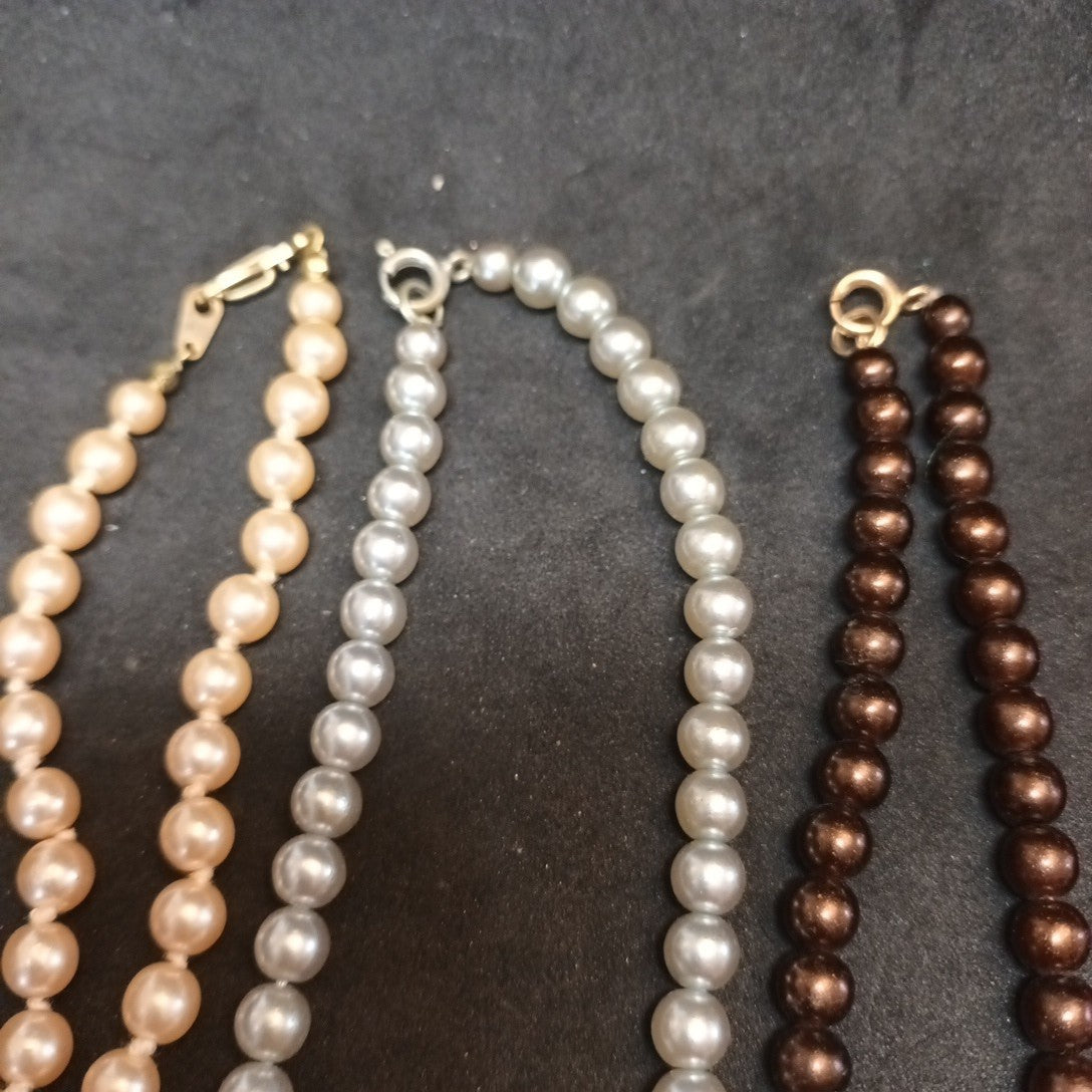 Faux Pearls Bundle Of Necklaces