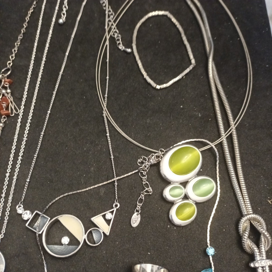 Silver Tone Costume Jewellery  Necklaces Bracelets Bundle Joblot 