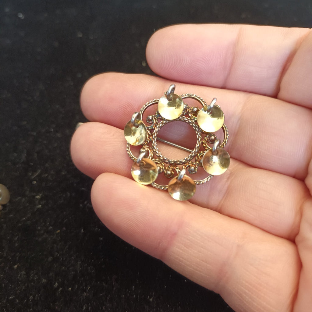 Silver Tone brooches 2.5cm diameter (one marked 830S)