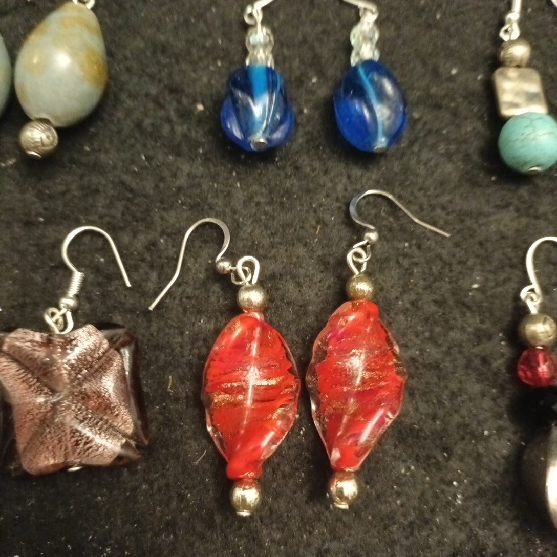 Earrings Bundle Pairs Of Earrings For Pierced Ears. Hoop Dangle Bundle Joblot