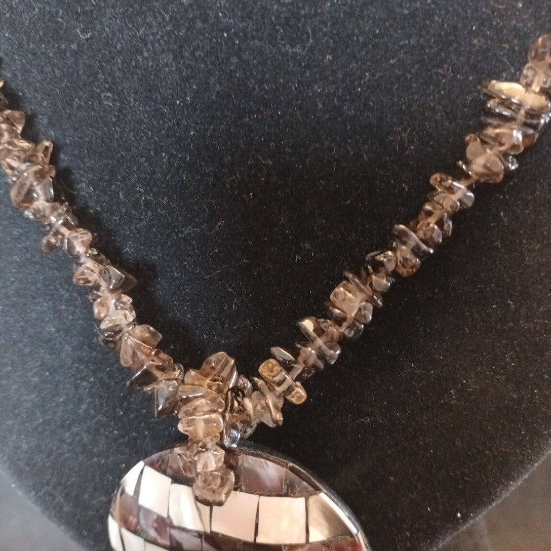 East Gemstone Necklace With Large Pendant