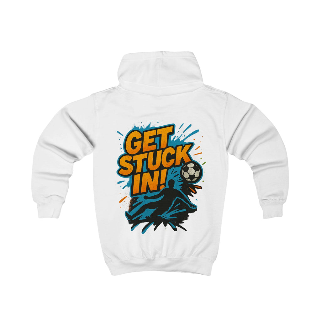 Kids Football Hoodie — "Get Stuck In!"