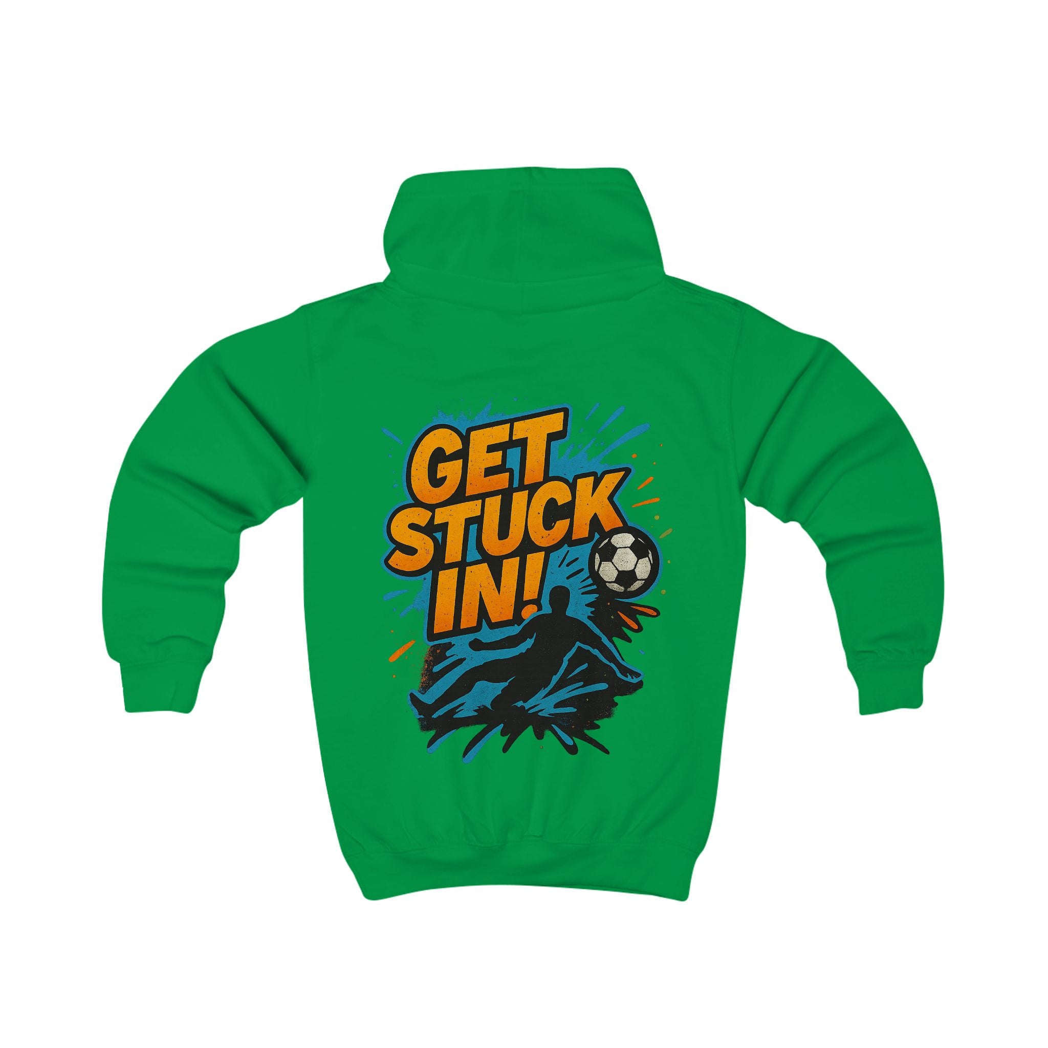 Kids Football Hoodie — "Get Stuck In!"