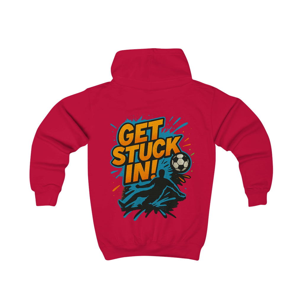 Kids Football Hoodie — "Get Stuck In!"