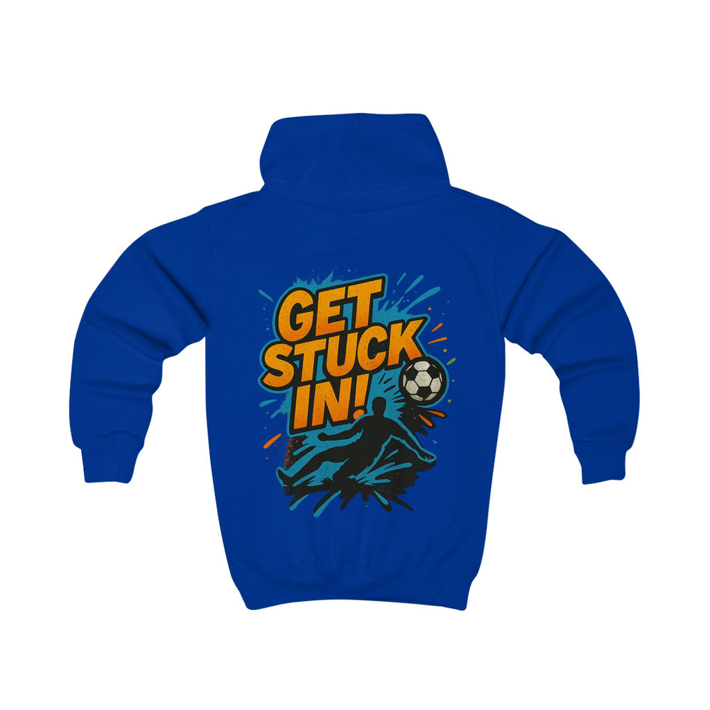 Kids Football Hoodie — "Get Stuck In!"