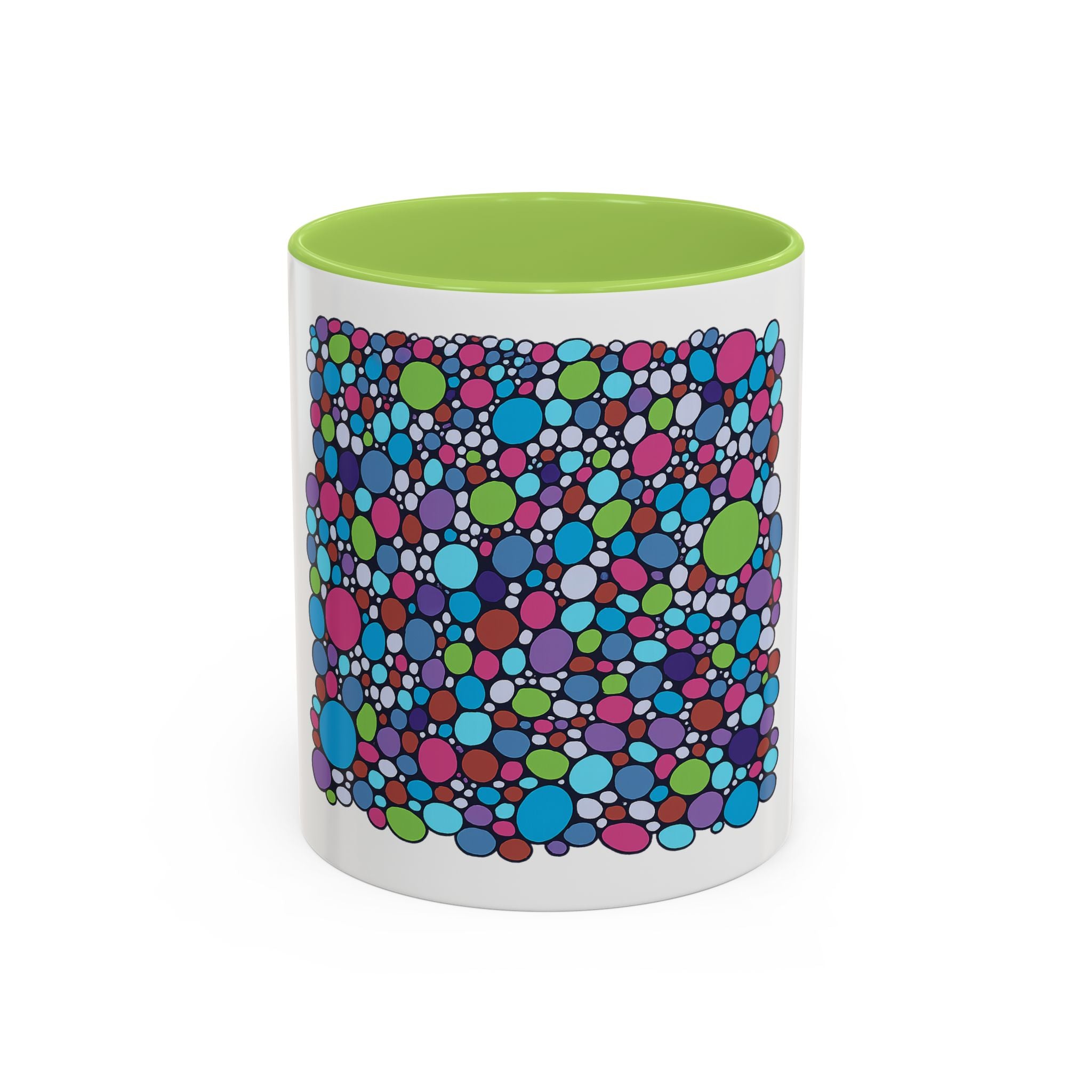 Colourful Bubble Pattern Accent Coffee Mug — Vibrant Abstract Dots 11/15oz