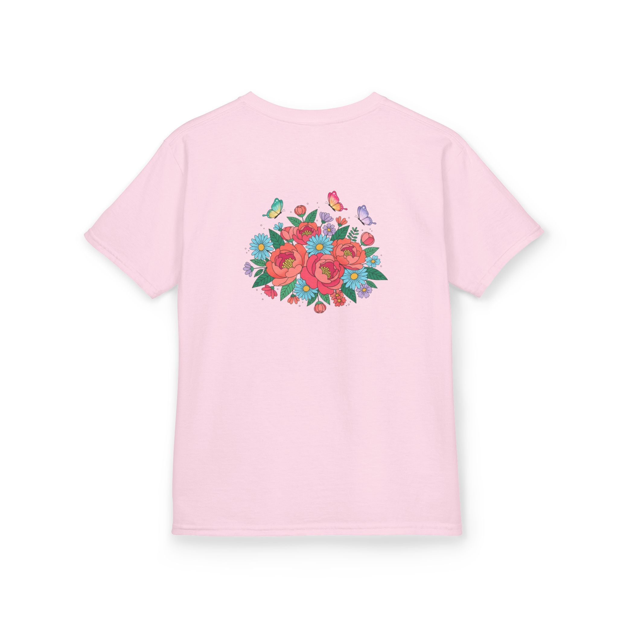 Kids Tee — Colorful Floral Bouquet with Butterflies
