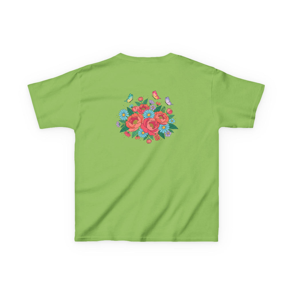 Kids Tee — Colorful Floral Bouquet with Butterflies