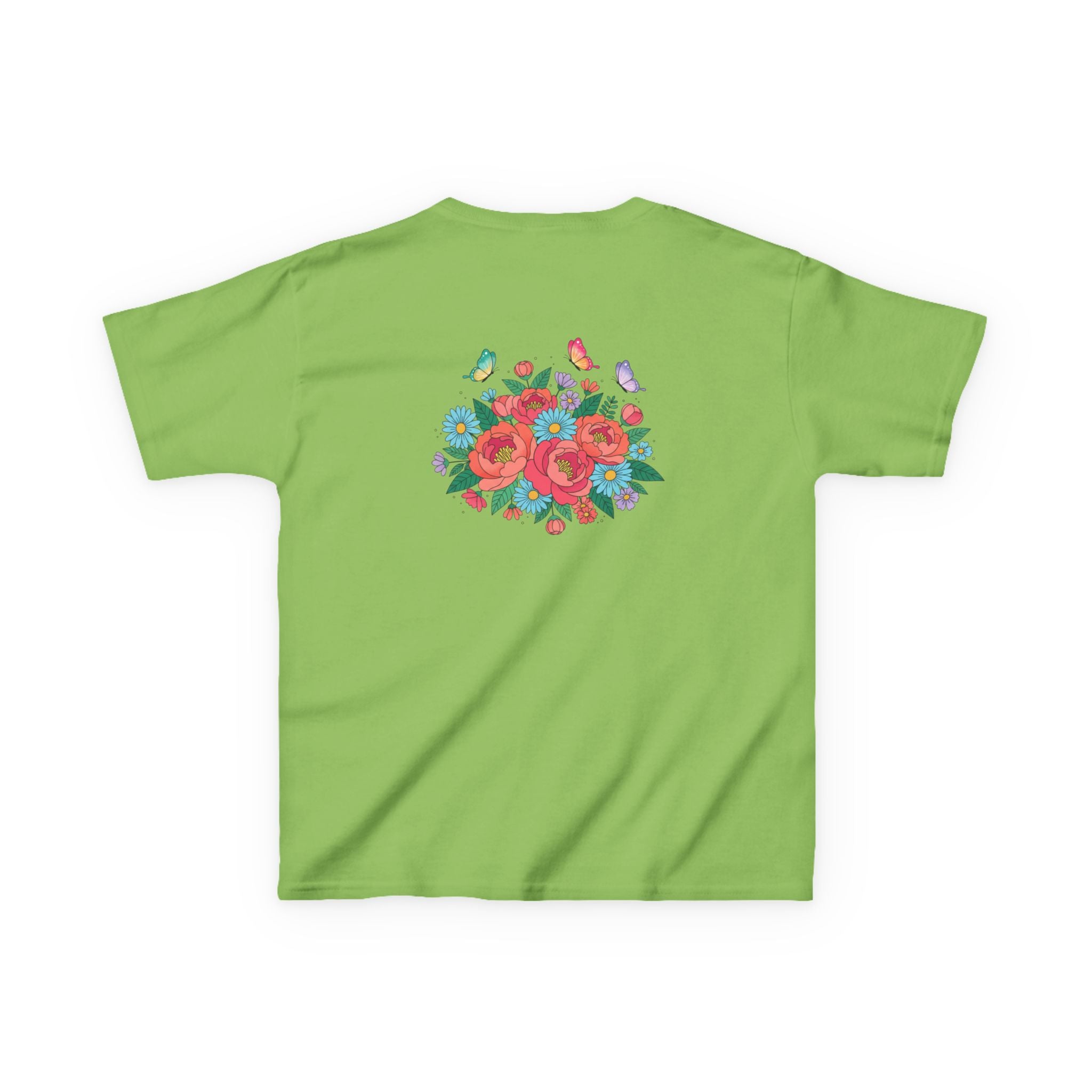 Kids Tee — Colorful Floral Bouquet with Butterflies