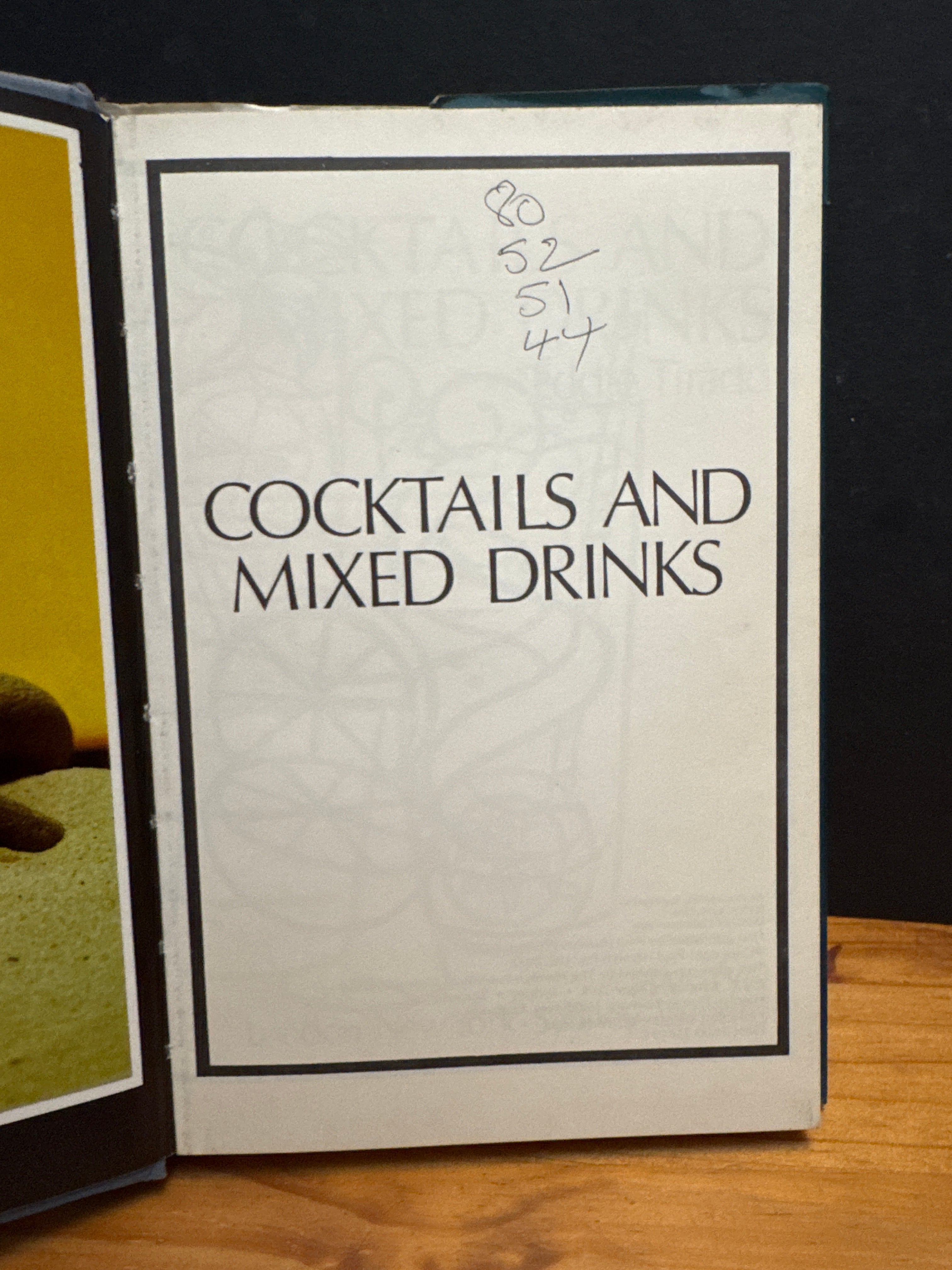 Cocktails and Mixed Drinks by Eddie Tirado, hardcover book