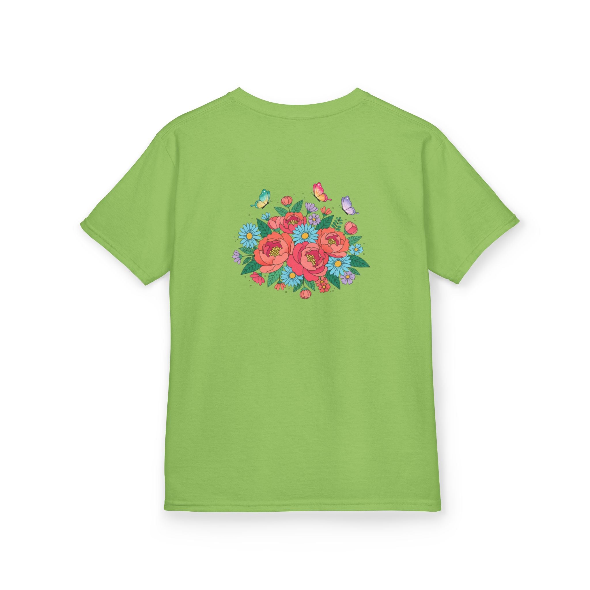 Kids Tee — Colorful Floral Bouquet with Butterflies
