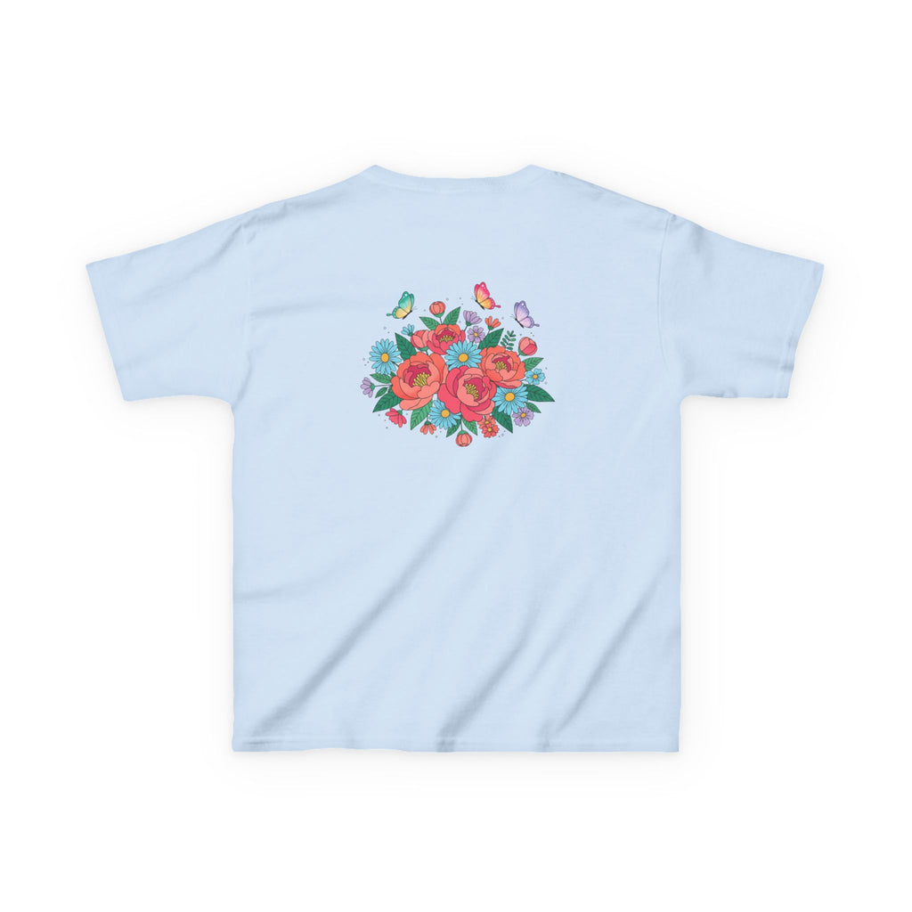 Kids Tee — Colorful Floral Bouquet with Butterflies