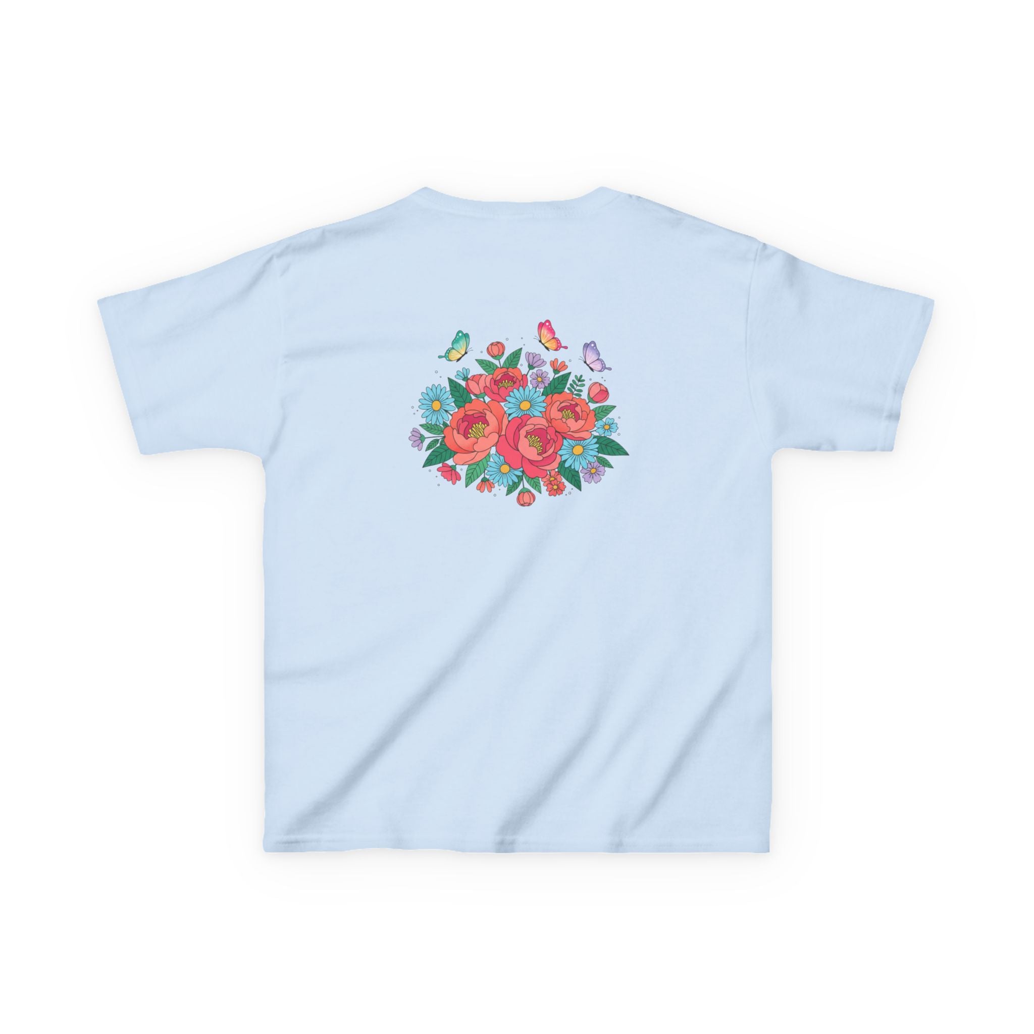 Kids Tee — Colorful Floral Bouquet with Butterflies
