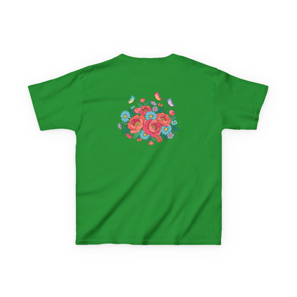 Kids Tee — Colorful Floral Bouquet with Butterflies