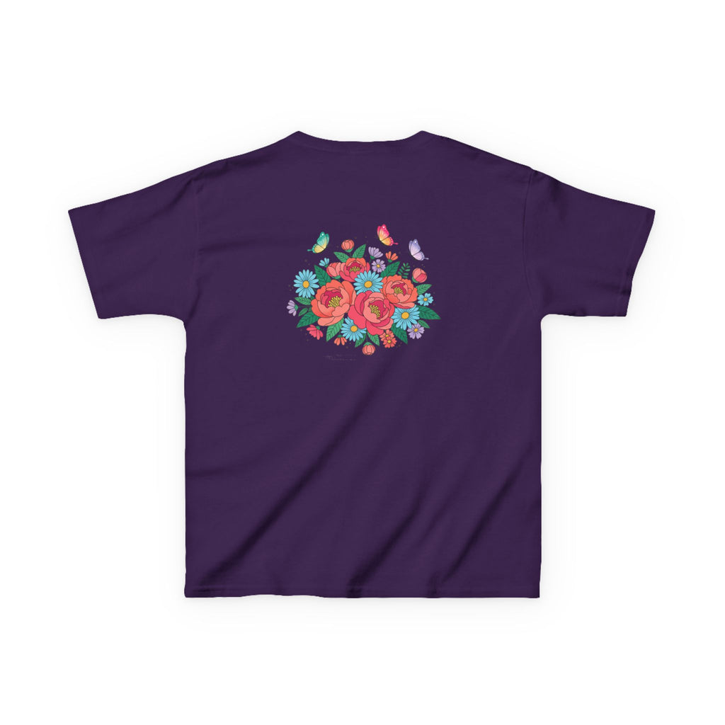 Kids Tee — Colorful Floral Bouquet with Butterflies