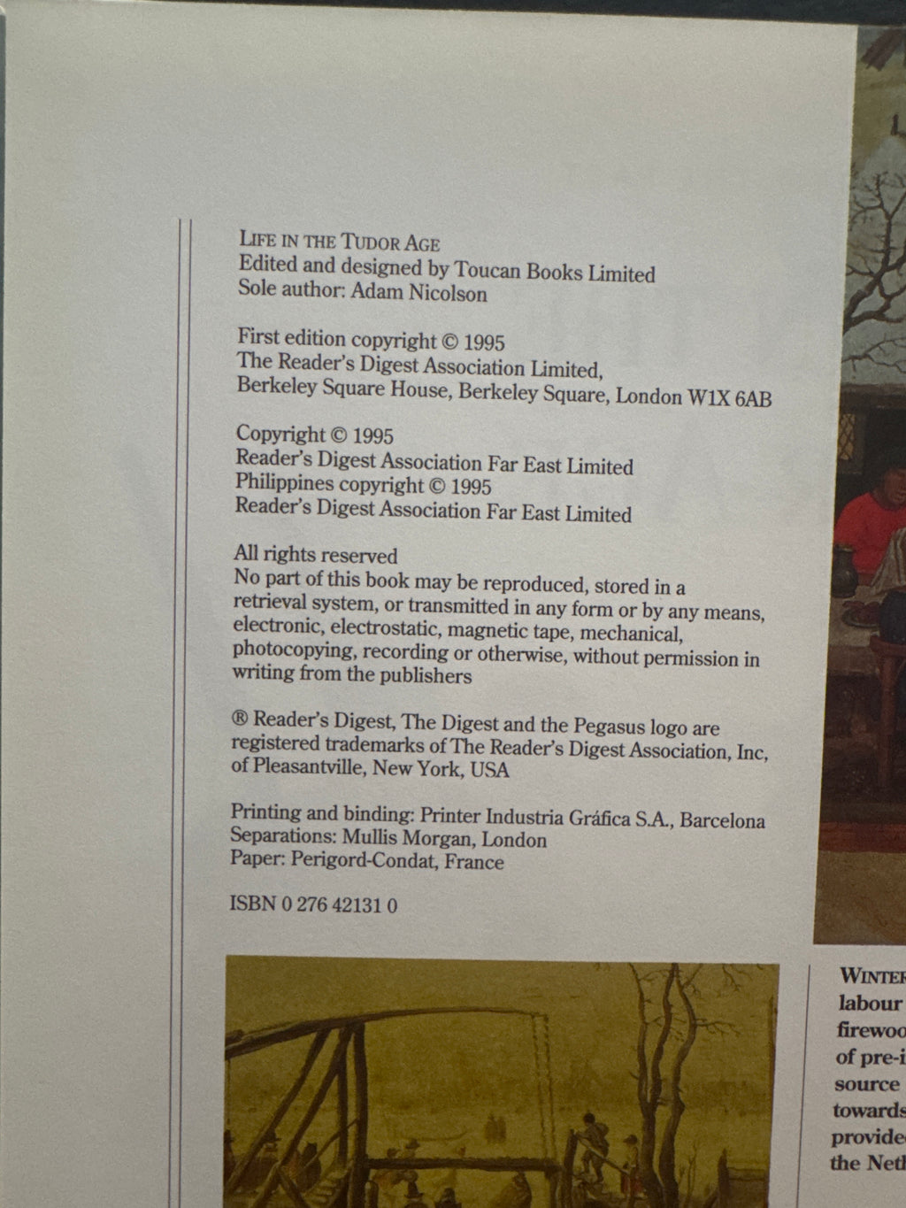 Reader’s Digest Journey into the Past, Life In The Tudor Age, hardcover book