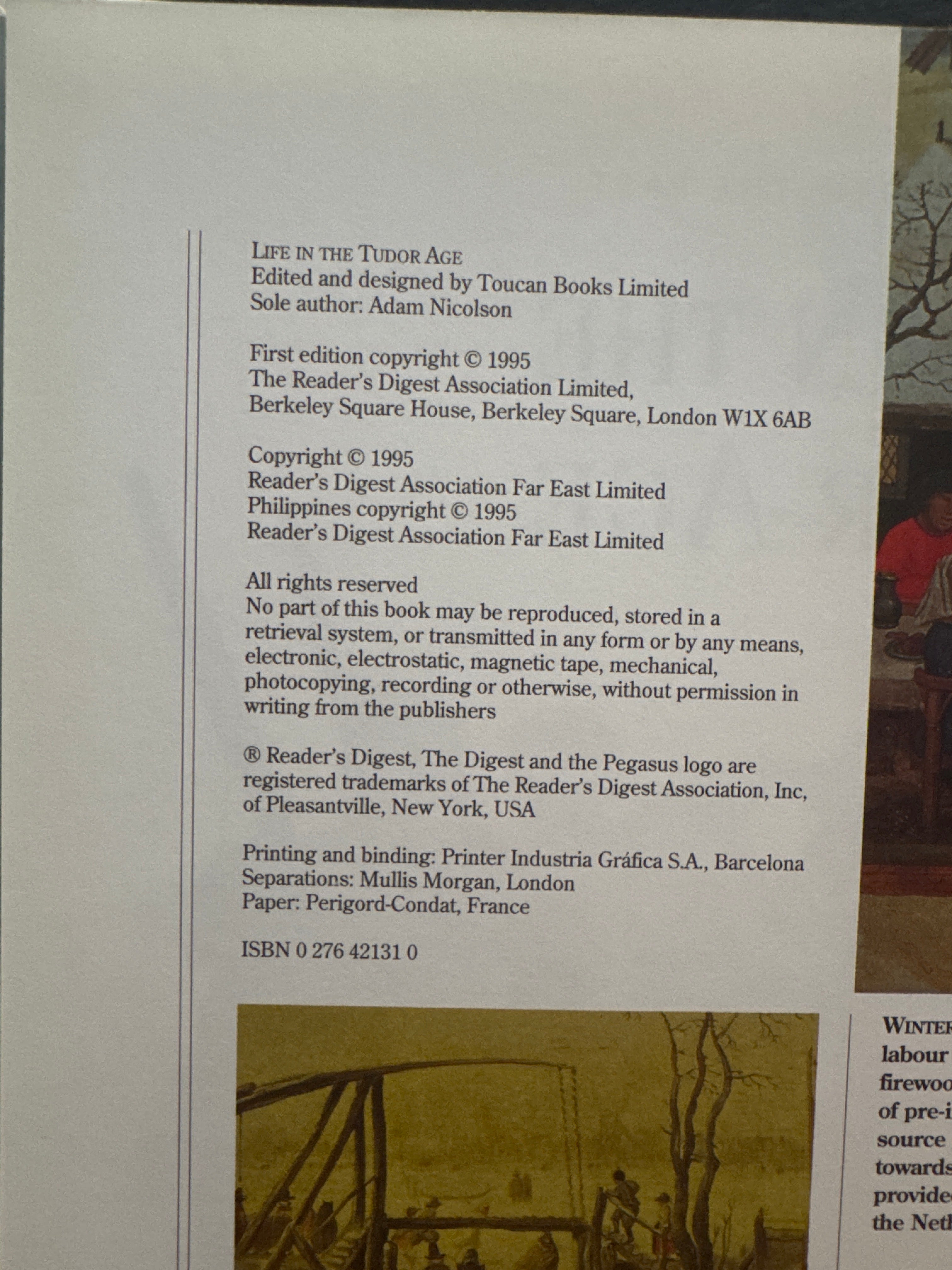 Reader’s Digest Journey into the Past, Life In The Tudor Age, hardcover book