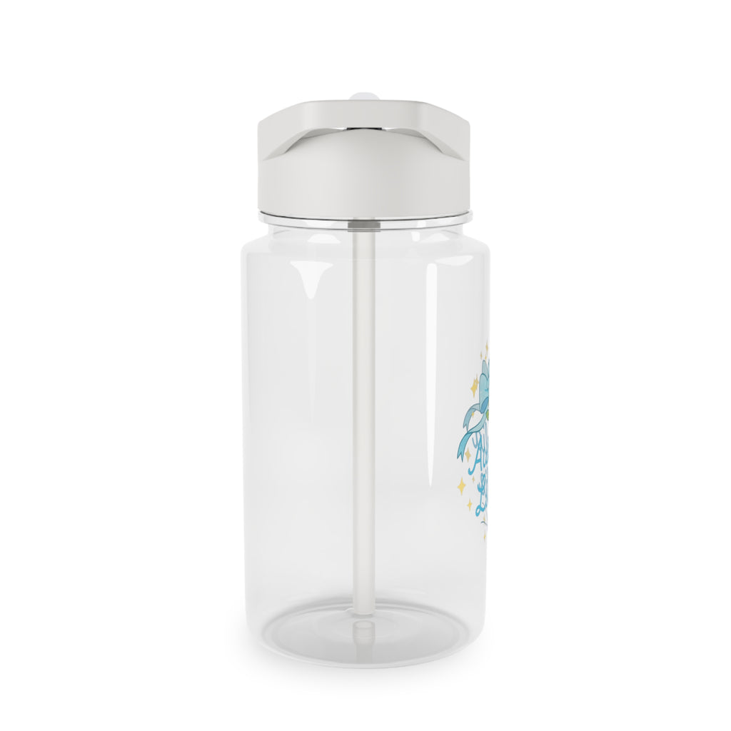 Personalized Floral Trinket Tritan Water Bottle – "Aurelia Lillie" Blue Bow Design