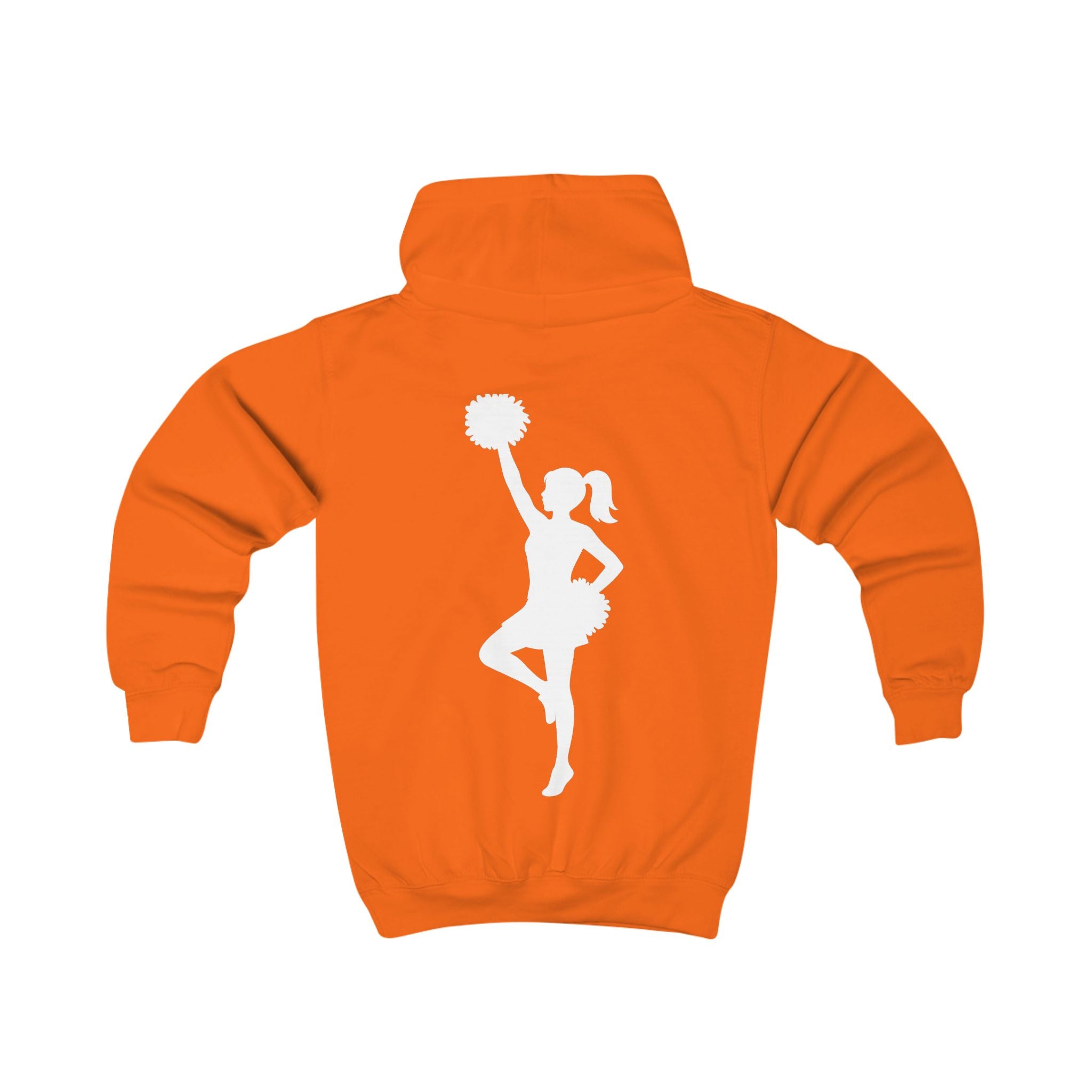 Kids Cheer Hoodie with Pom-Pom Cheerleader Silhouette