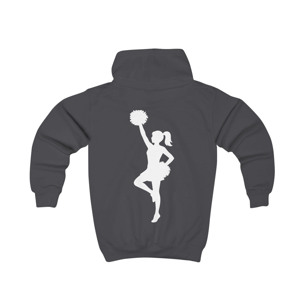 Kids Cheer Hoodie with Pom-Pom Cheerleader Silhouette