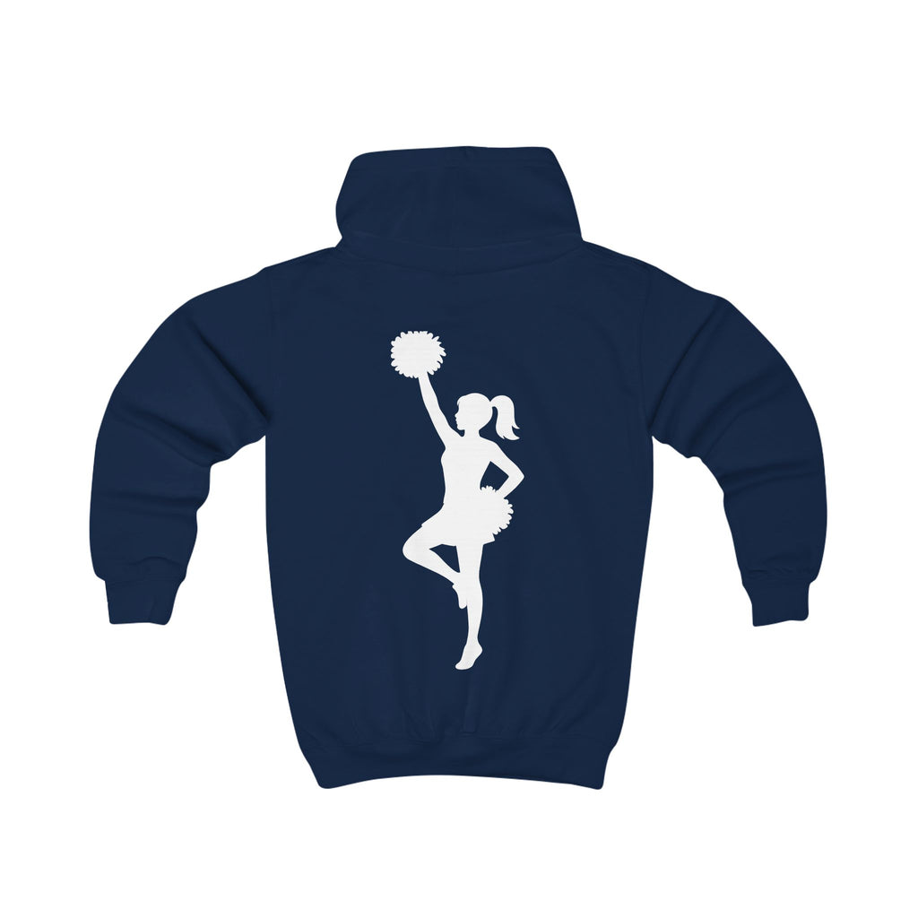 Kids Cheer Hoodie with Pom-Pom Cheerleader Silhouette