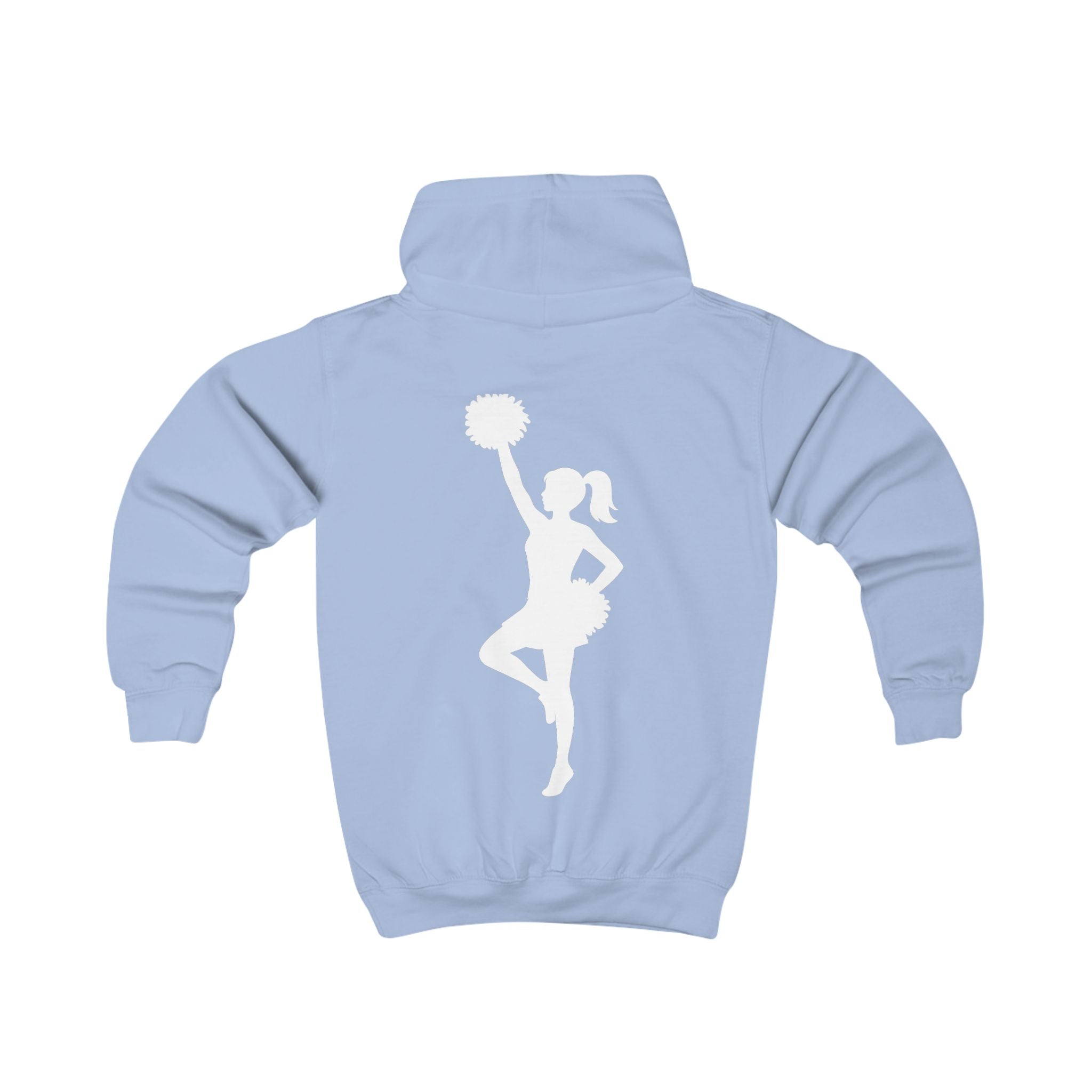 Kids Cheer Hoodie with Pom-Pom Cheerleader Silhouette