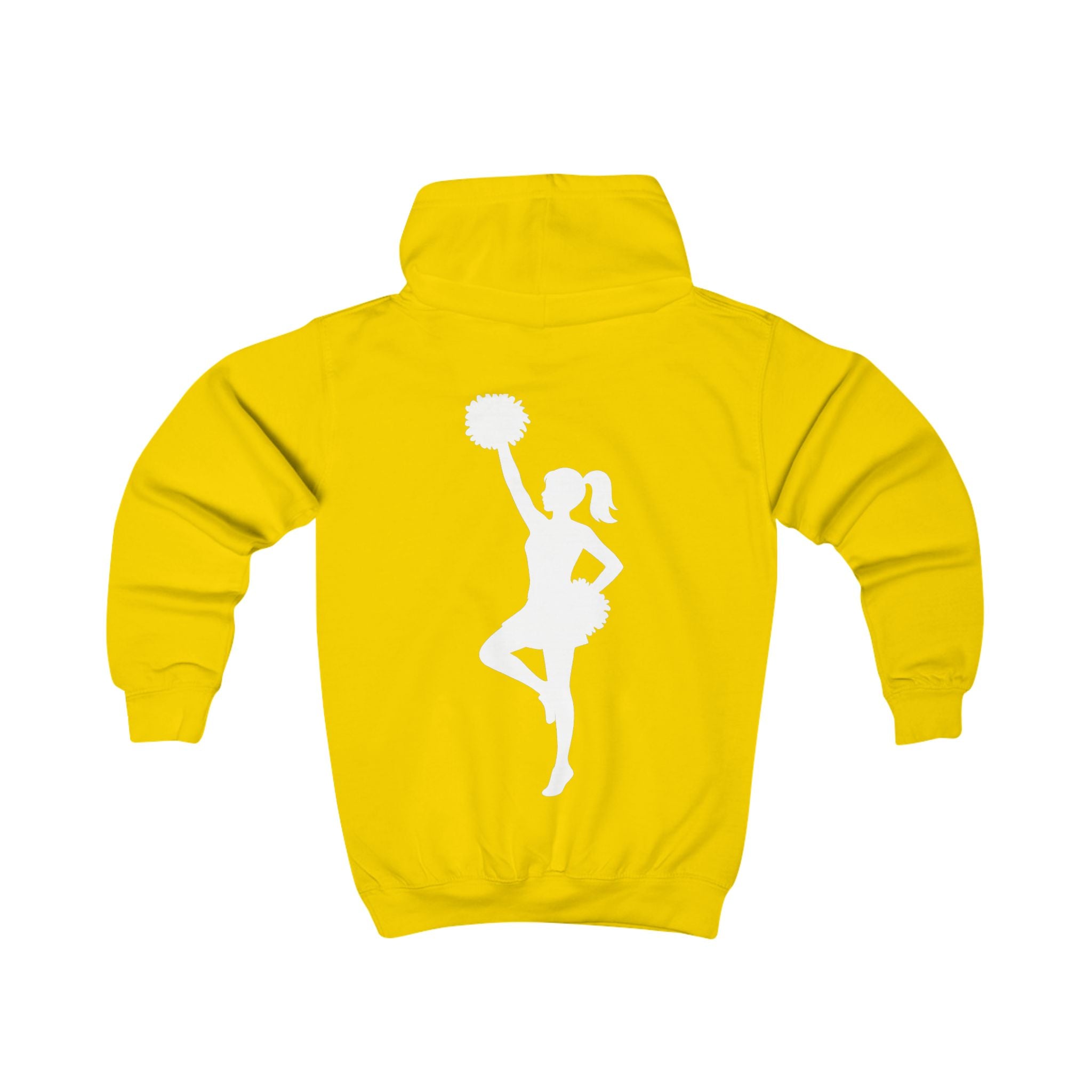 Kids Cheer Hoodie with Pom-Pom Cheerleader Silhouette