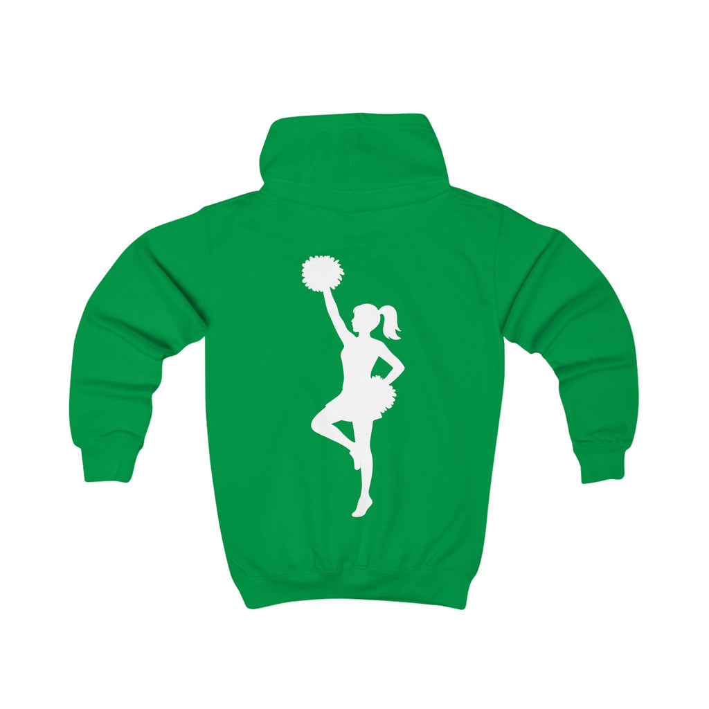 Kids Cheer Hoodie with Pom-Pom Cheerleader Silhouette