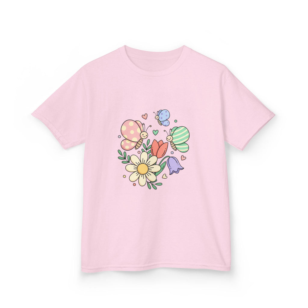 Kids Floral Butterfly Tee — Cute Pastel Flowers & Butterflies Personalized Shirt
