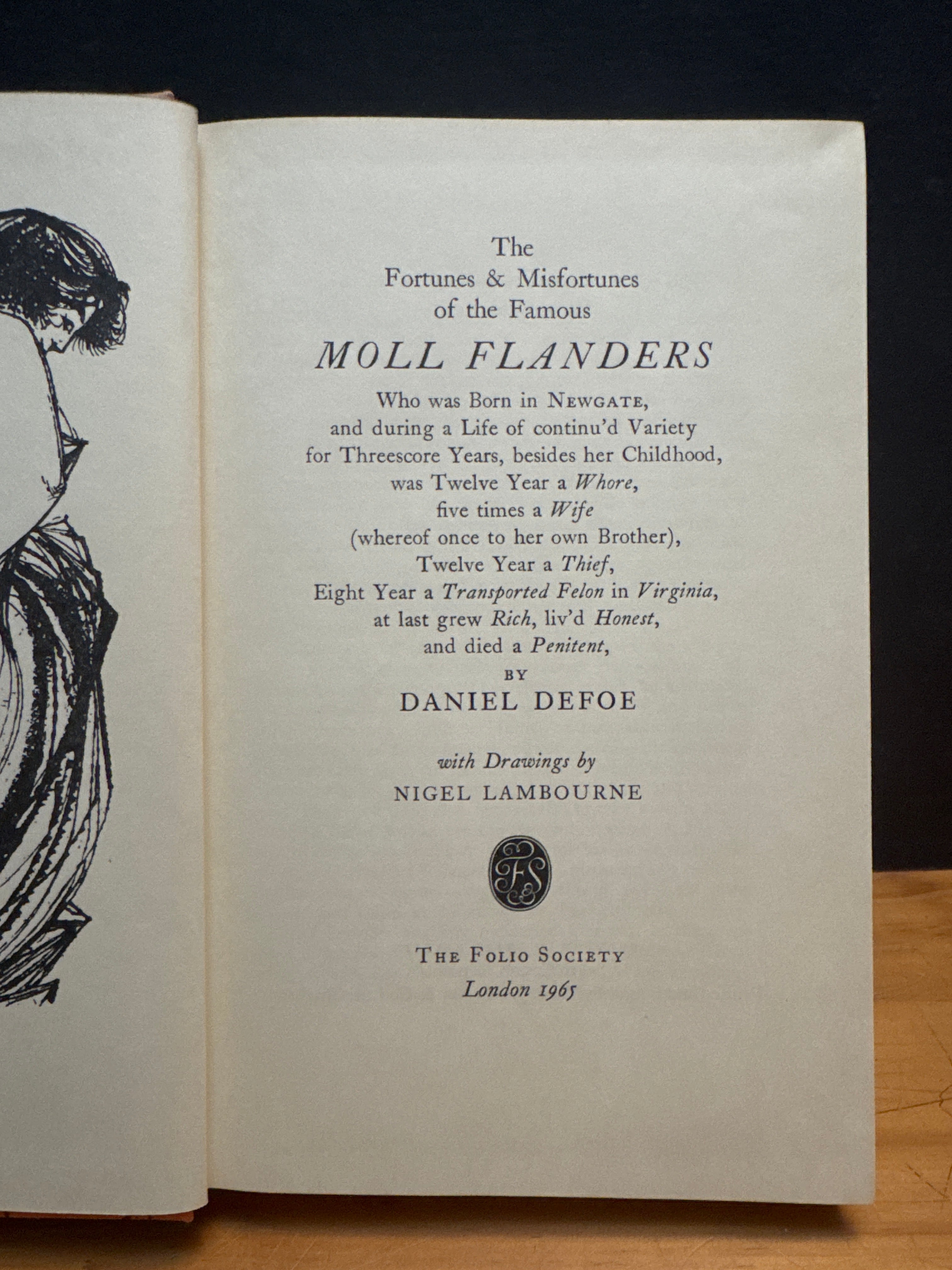 The Fortunes & Misfortunes of the Famous Moll Flanders, hardcover book